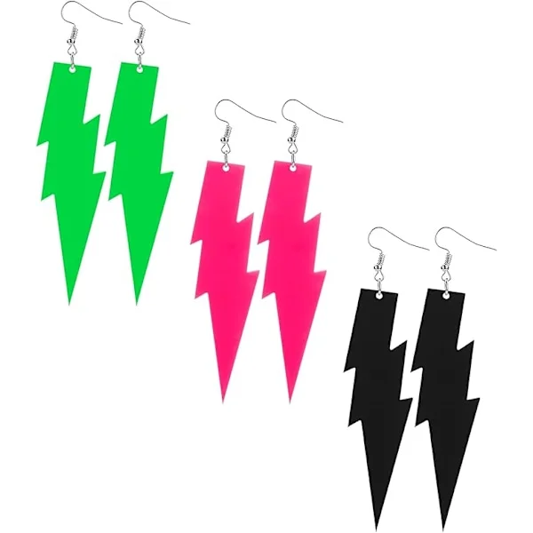Retro neon fargerike akryl øredobber mote øredobber chunky øredobber søte godteri øredobber for 80-talls fest kostyme tilbehør