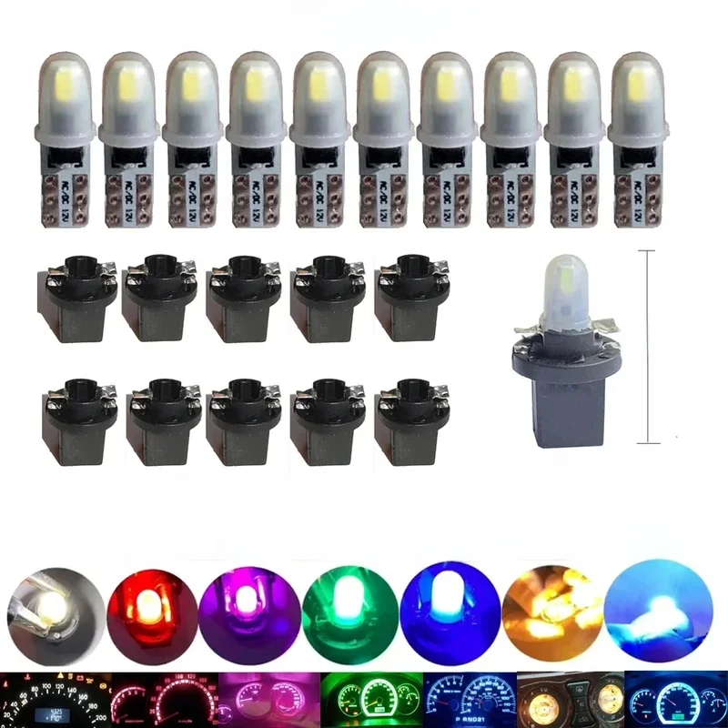 AliExpress - 10 pièces T5 PC74 B8.5 LED Canbus tableau de bord de voiture tableau de bord lampe indicateur LED ampoule à cale DC/AC 12 V blanc rouge 