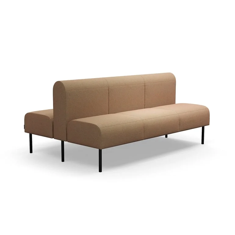 Modulsofa VARIETY, 3-personers sofa, dobbelt, stof Blues CSII, turkis/orange