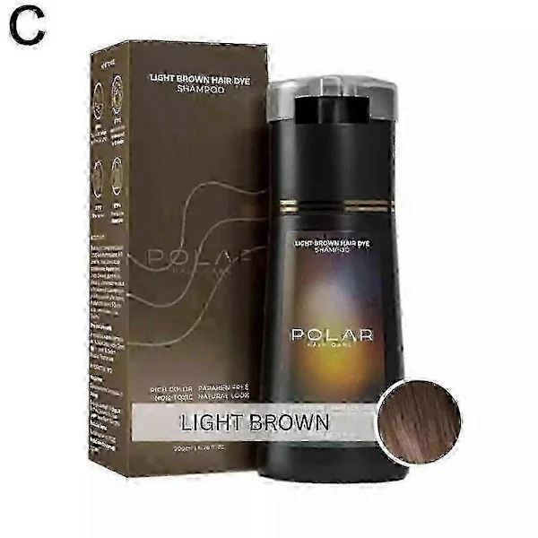 Hair Dye Shampoo, Polar Hair Care, Hair Care Shampoo HOT-TF (Light Brown)