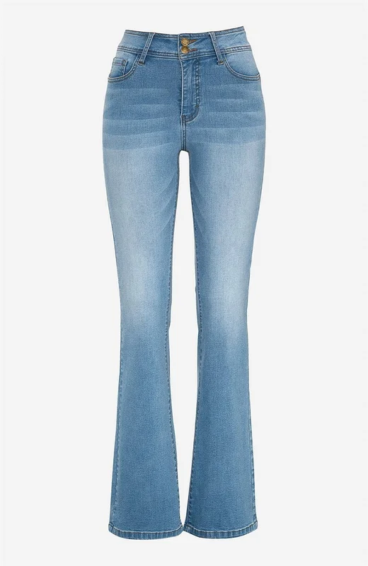 Cellbes of Sweden - Shaping-jeans med bootcut og stræk i lyseblå / denim til damer i størrelse 58