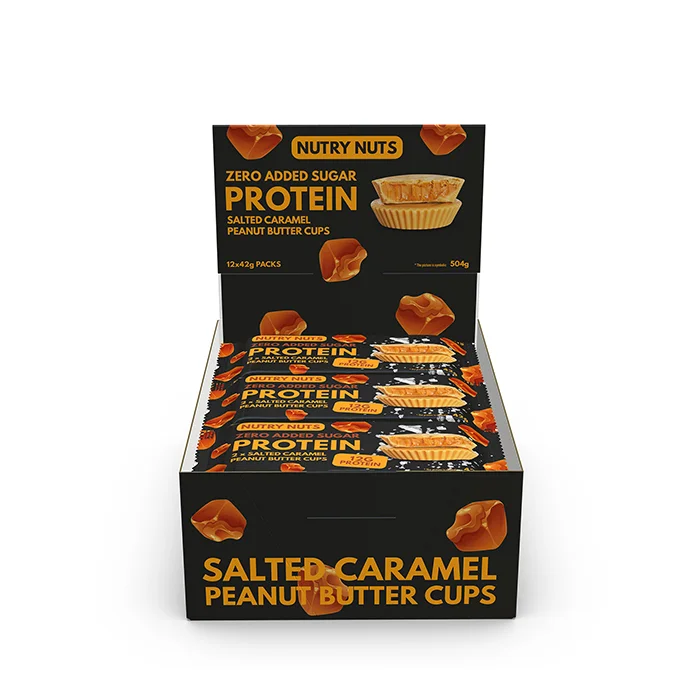 Box Nutry Nuts Protein Peanut Butter Cups 42 g Chocolate Hazelnut