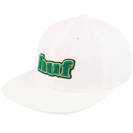 HUF - Madison 6 Panel Hat White Strapback Snapback White Cap - @ Hatstore