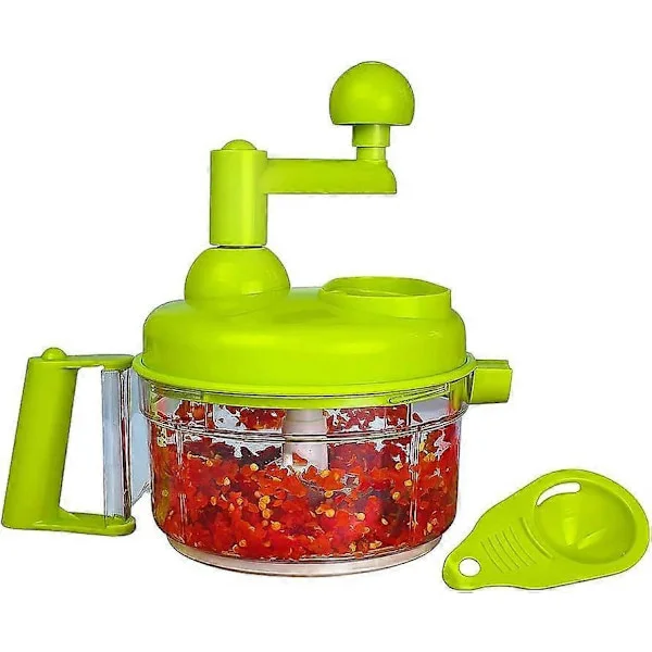 Manuell grönsaksskärare matberedare 8 i 1 - Äggavskiljare, köttkvarn, kvarn, tärnare med klar behållare 1200ml, BPA-fri