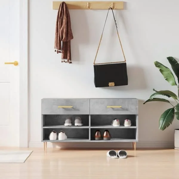 vidaXL Skobänk, Skoskåp med 4 hyllor och fötter, Skoskåp med 2 lådor Vardagsrum, Modern, 829728