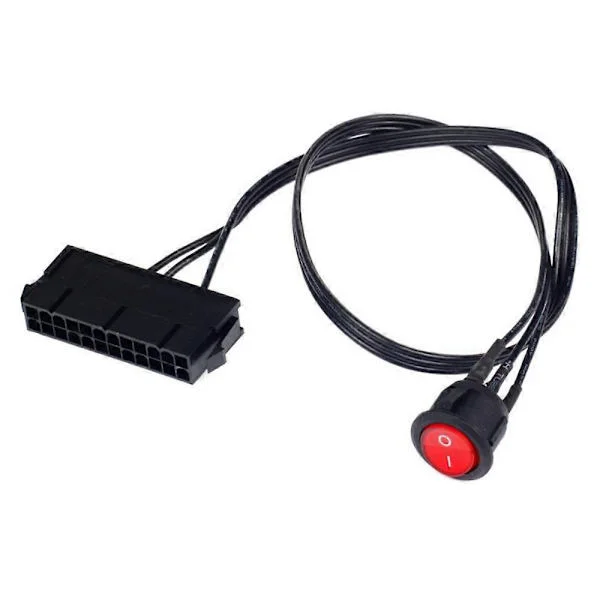 50 cm Kabel Kobber Tin Tråd 24-Pin Hun ATX PSU PC Strømforsyning Starter Tester Start Op Jumper med