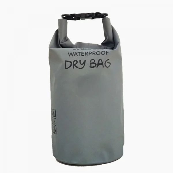 Grå 15L kapasitet Klatring Utendørs Vanntett Bøtte Bag Strand Bag Svømme Bag Dykkemateriale Strand Bag Klatring Bag Tørr bag