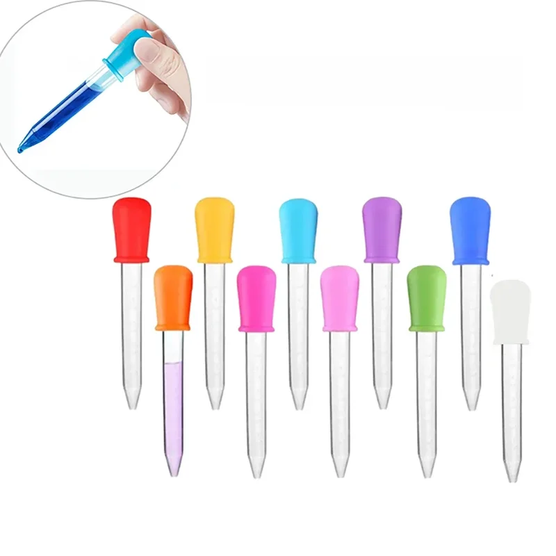 AliExpress - 10 stks/set 5 ml Siliconen Plastic Pipet School Lab Experiment Levert Druppelaar Voeden Geneeskunde Vloeistof Oog Oor Pipet Druppelaar