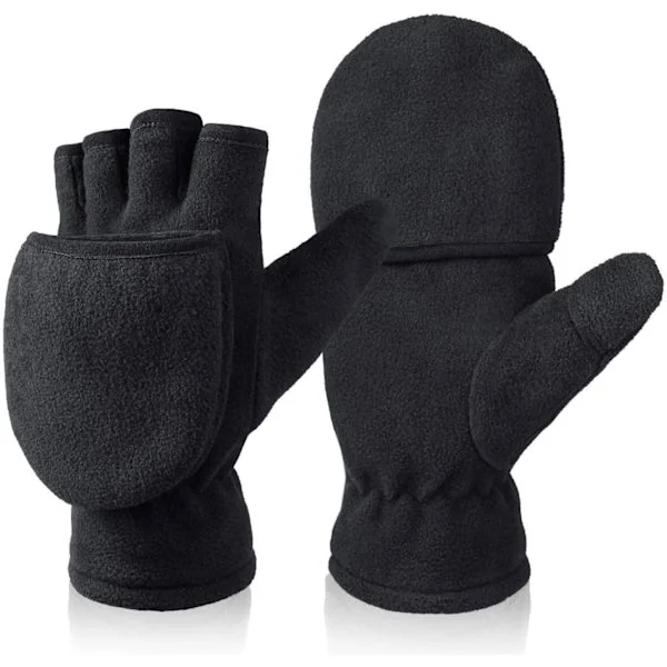 Flip Top Winter Gloves Warm Fleece Suitable for Running, Texting and Photography in Winter for Men and Women, One Size Fits All