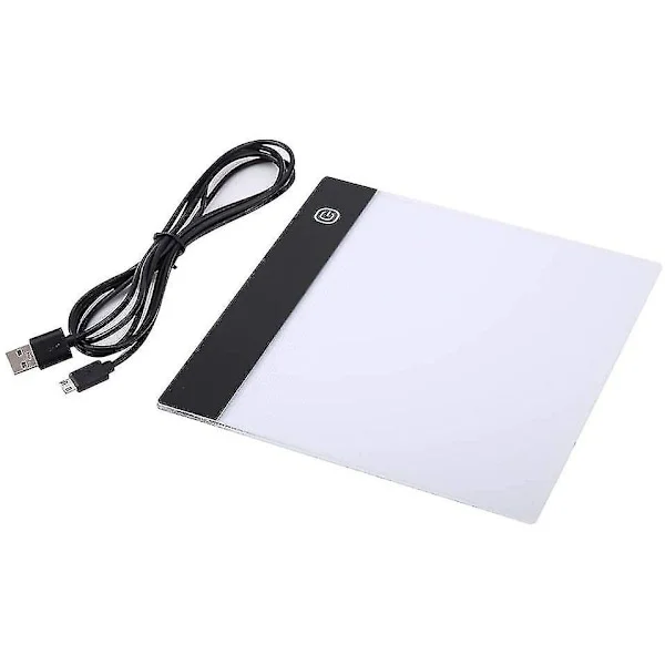 A5 LED-ritplatta, LED-ljusplatta A5 LED-ljusbord ultratunna LED-ljuslådor, A5 LED-kopieringsbräda, färgläggningsplatta, skissblock, med USB-kabel, för