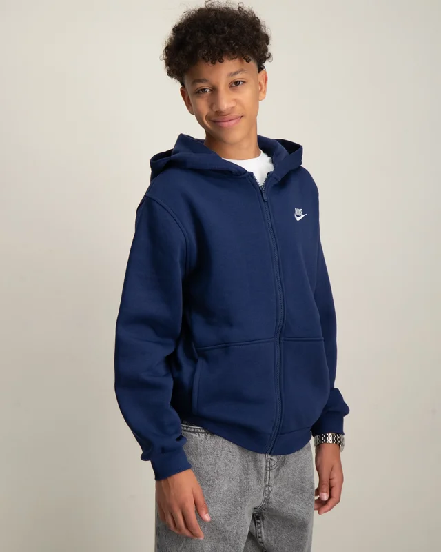 Nike K Nsw Club Flc Hd Fz Ls Lbr Sininen Hupparit/Hoodie Pojat - Kids Brand Store