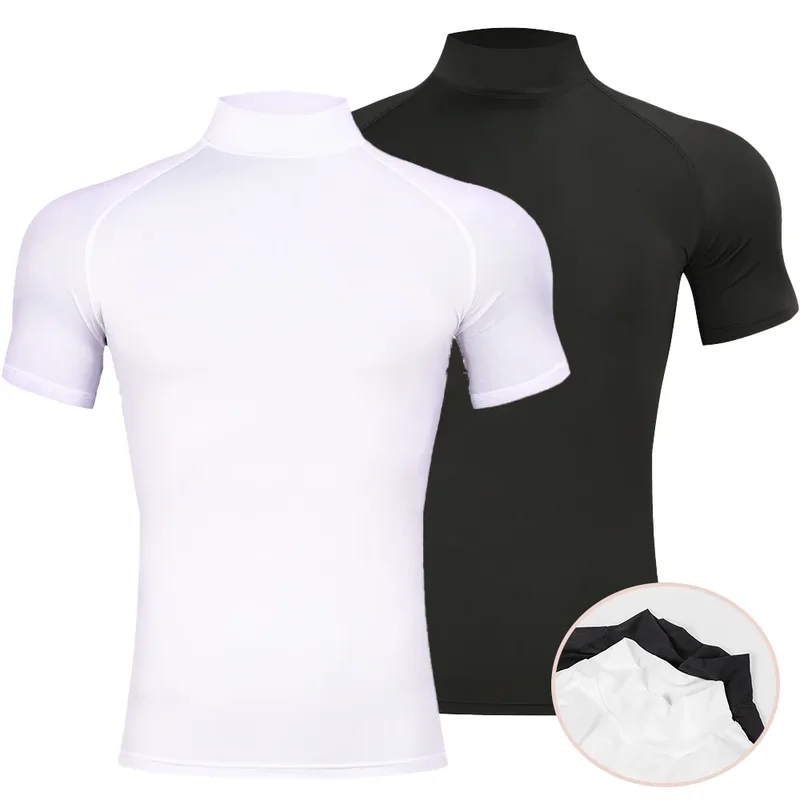 AliExpress - Herren Bodybuilding Sport Enges T-shirt Sommer Kompression Rollkragen Kurzarm Gym Fitness Läuft Schnell Trocknend Männlich Workout Top