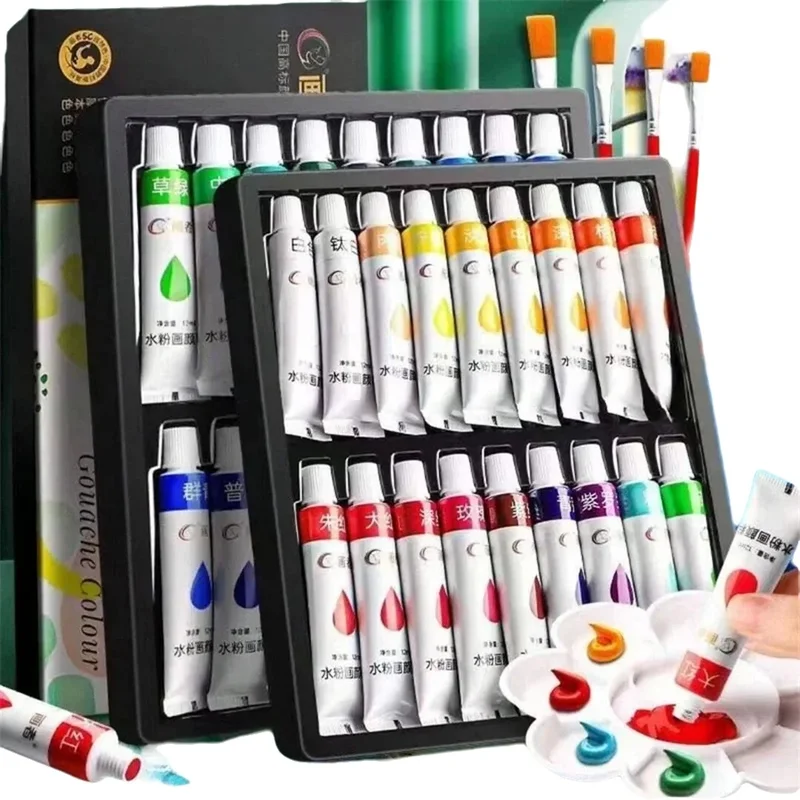 AliExpress - Acrylfarben-Set, 36 Farben, jede Flasche 0,41 Flüssigunzen (12 ml), 36-farbige Acrylfarben, lichtbeständig, farbintensiv, geeignet für