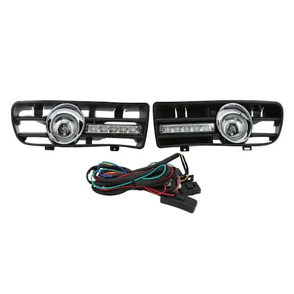 2 st H3 Dimljusgaller med LED DRL-lampa för 1997-2006 TDI MK4