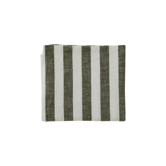 OYOY Living Striped Tablecloth - 260x140 Cm Bordstextil Grön