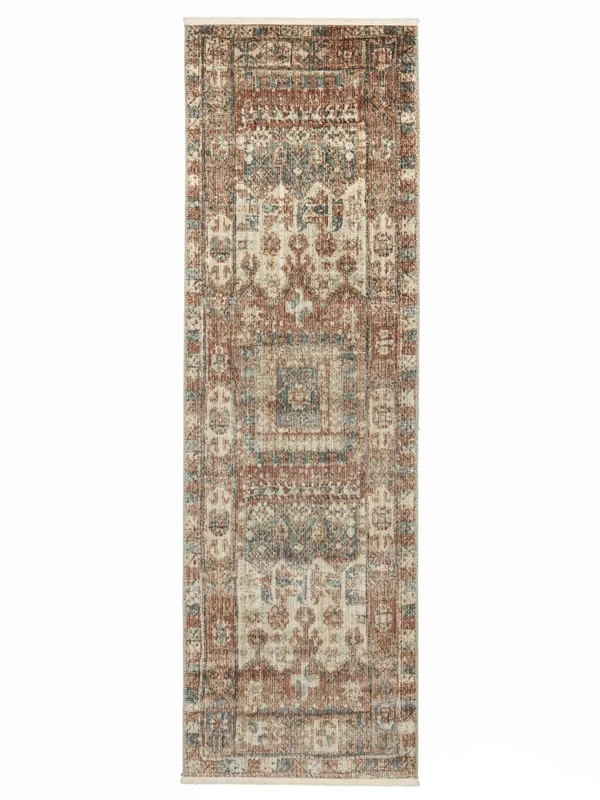 Small Iramis Rug - Rust Red/Green 80X250 Wool, Classic Style