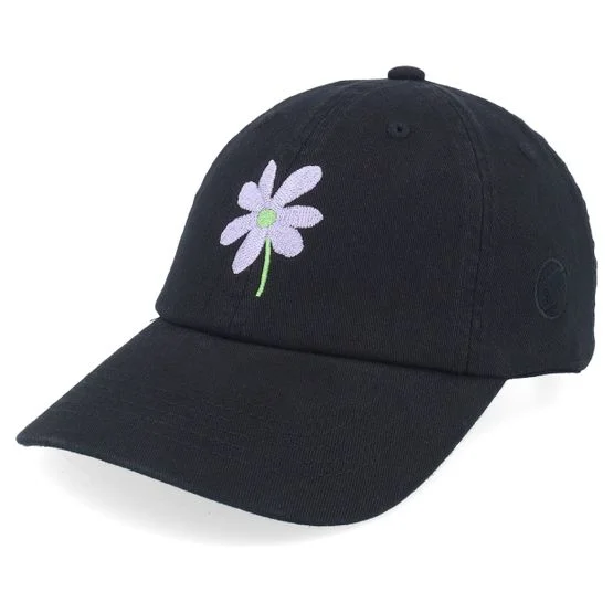 Olle Eksell - Black - unconstructed - Cap - "Blomman Stone Washed Black Dad Cap " - Hatstore