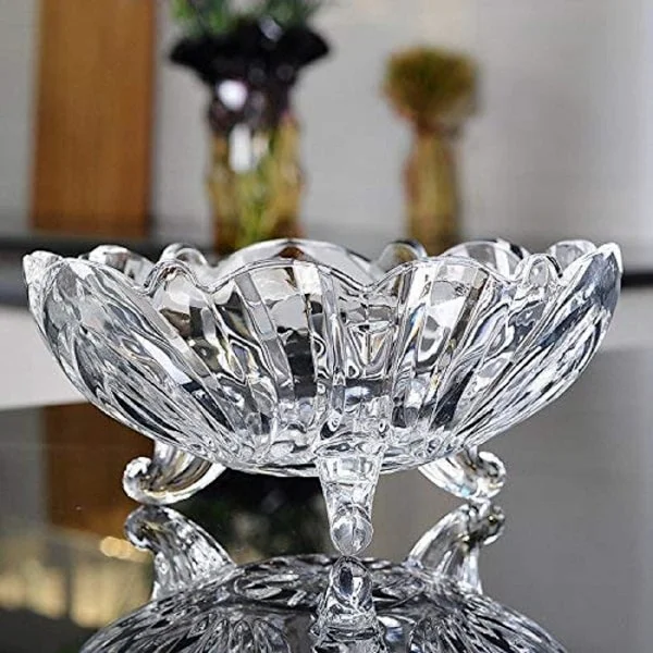 Stor Glas Krystalklar Frugtskål Kreativ Fod Moderne Dyb Skål Pudding Trifle Dessert Serveringsskål Fad Frugt 22cm