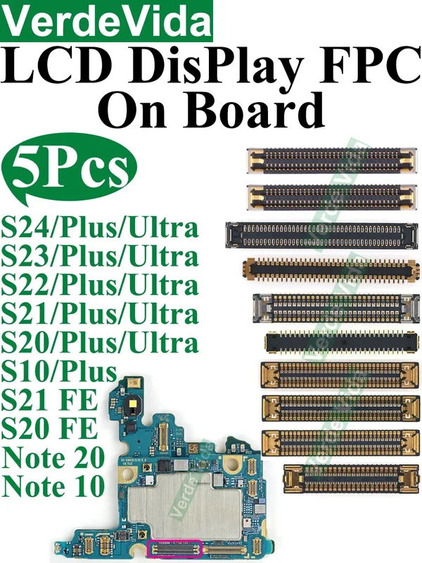 AliExpress - 10 stücke LCD Display Bildschirm Flex FPC Stecker Für Samsung S22 S24 Plus S23 Ultra S21 FE S10 Lite Hinweis 20 10 an Bord Motherboard