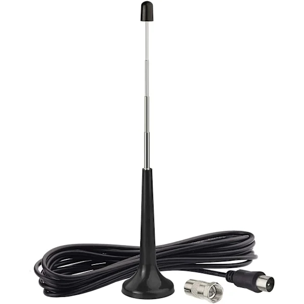 DAB FM Digital Radioantenne 3m/9.84ft Koaksial Hann Stangantenne og F Hann Adapter