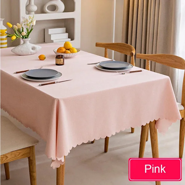 Vanntett duk, nordisk bomulls- og linneduk, japansk stil, ensfargede duker til spisebord, salongbord, rosa Pink_max Pink