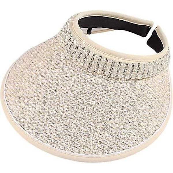 Strandhatter for kvinner Bredbremmet solhatt for kvinner Solhatter for kvinner med UV-beskyttelse Elegant tofarget lappeteppe sommerhatt
