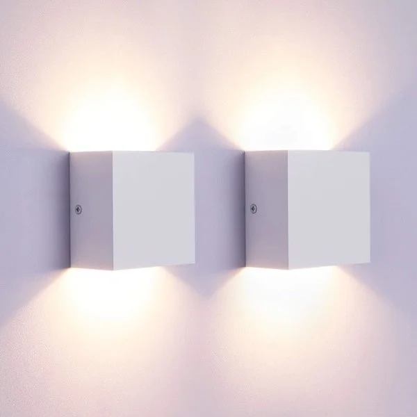 2-pack LED vägglampa inomhus upp och ner vägglampa väggbricka modern vägglampa belysning svart 7W aluminium