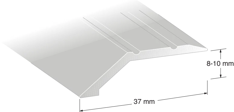 Duri 114202 Nivålist KA4-profil, sølv 8-10 x 37 x 1000 mm, Byggematerialer