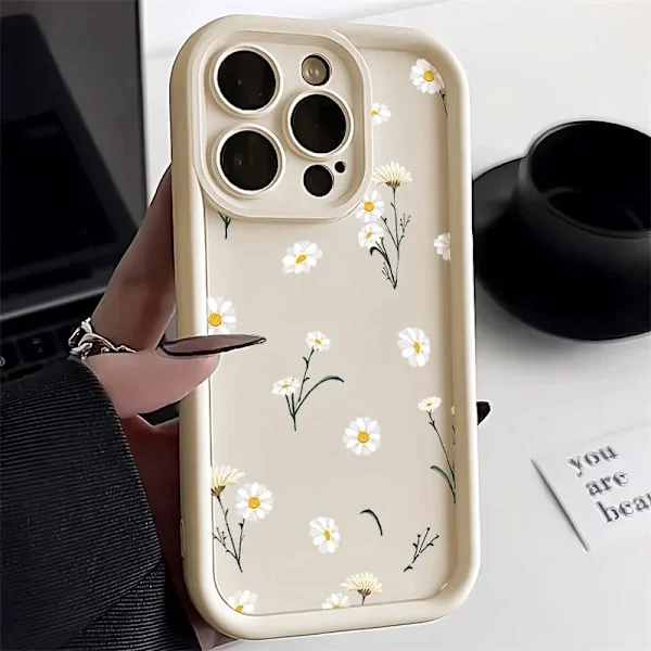 Blommig Silikon Skal för iPhone 16 Skal iPhone 15 Pro Max 14 12 11 13 XS XR X 7 8 Plus SE 2022 Stötsäkert Mjukt Godis Skal