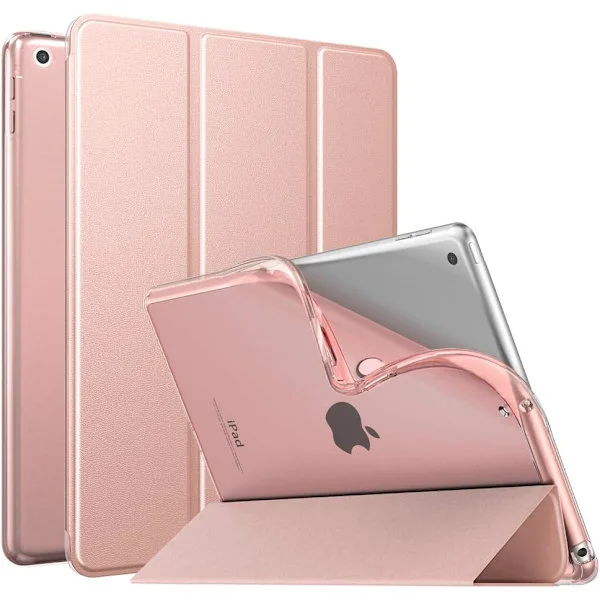 Silkesmönstrat Fodral för Nya iPad 7:e Generationen, Premium Lättviktigt Smart Auto Wake/Sleep Skal med Skyddande Hård Baksida och Tredelat Ställ, 