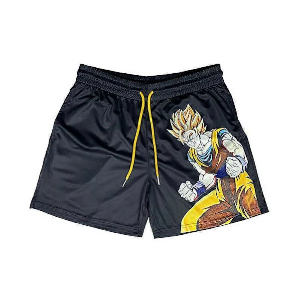 Anime Shorts Sommer Strand Badeshorts Herre Shorts Herre Strandtøj Sport Gym Shorts Løse Casual Hurtigtørrende Korte Bukser