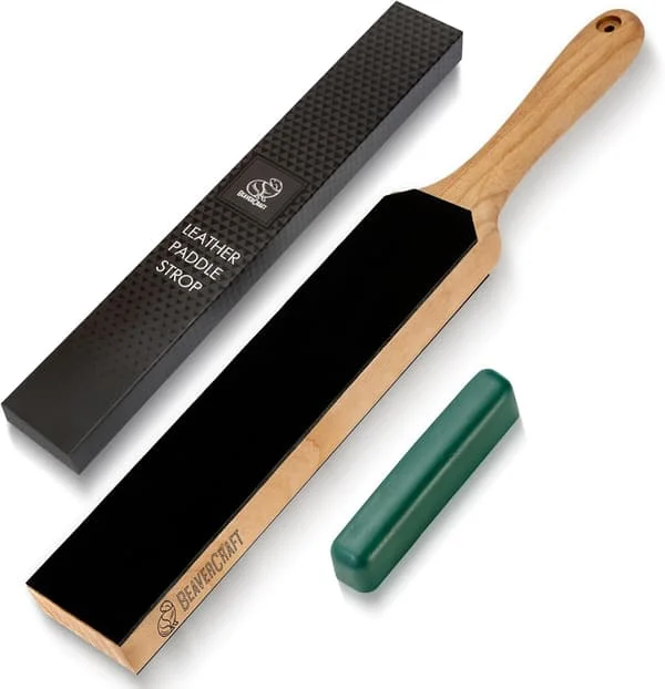 【DT】Lærreimsett med slipepasta knivslipeblokk 14" knivsliper lærreim for kniv LS6P1 Stroppi