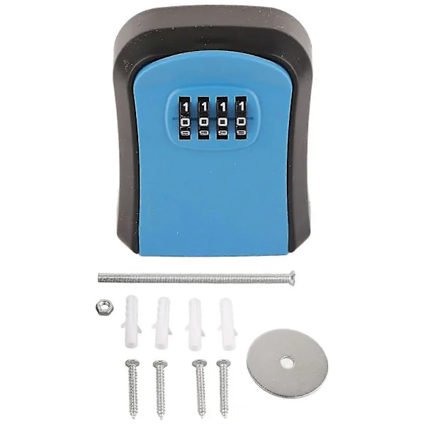 4-digit Wall Mounted Waterproof Combination Lock Key Storage Box with Space for 5 Keys