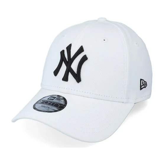 New Era - Kids New York Yankees League Essential 9FORTY White/Black Adjustable Adjustable White Cap - MLB @ Hatstore