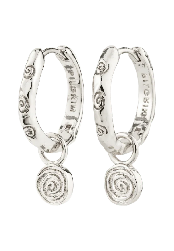 Pilgrim FIRE hoop earrings silver-plated Smycken & klockor Dam Silver ONESIZE