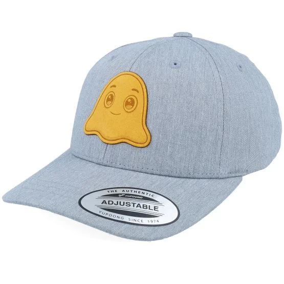 Kiddo Cap - Grå adjustable Caps - Kids Cute Blob Character Engraved Patch Heather Grey Adjustable @ Hatstore