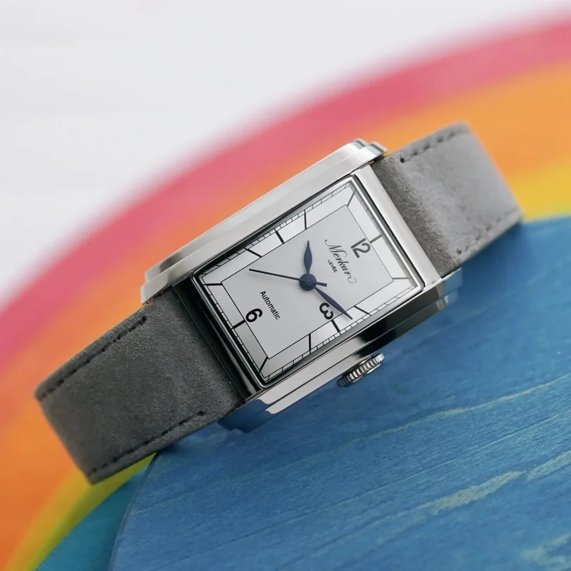 AliExpress - MERKUR-Montre rectangulaire rétro décontractée pour homme, série Business, montre à commande automatique, saphir blanc, NH05, nouveau