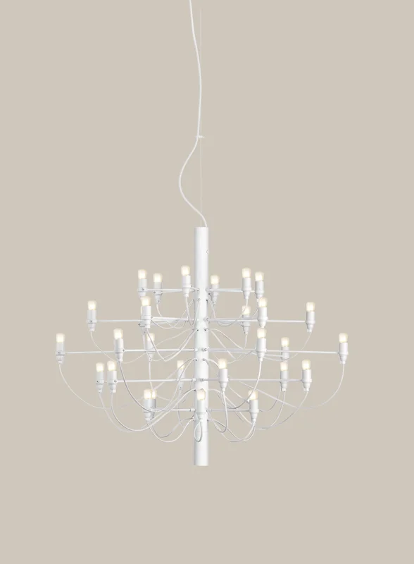 Flos 2097/30 Sarfatti lysekrone - matt hvit/klar