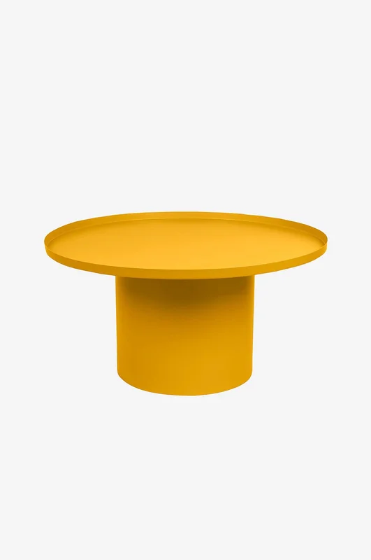 Kave Home - Runt soffbord Fleksa, Ø 72 cm - Gul - Soffbord - Från Homeroom
