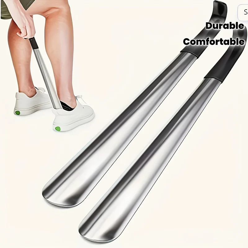 AliExpress - Einfacher Schuhanzieher aus Edelstahl: Slip-on-Schuhe beim Stehen. Kein Biegen. Easy-Grip mit Loch zum Aufhängen. Passend für alle Schuhe