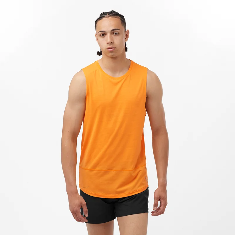 Salomon - T-Shirts Cross Run Tank M - Zinnia