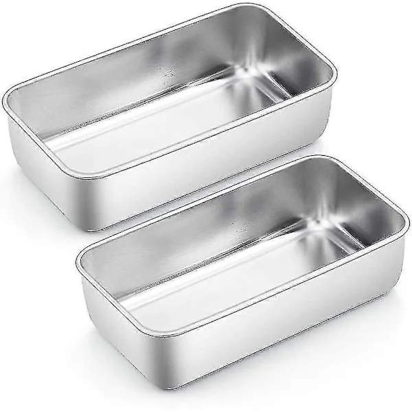 Brödform i rostfritt stål, set om 2, rektangulär bakform för bröd och kaka[TT]