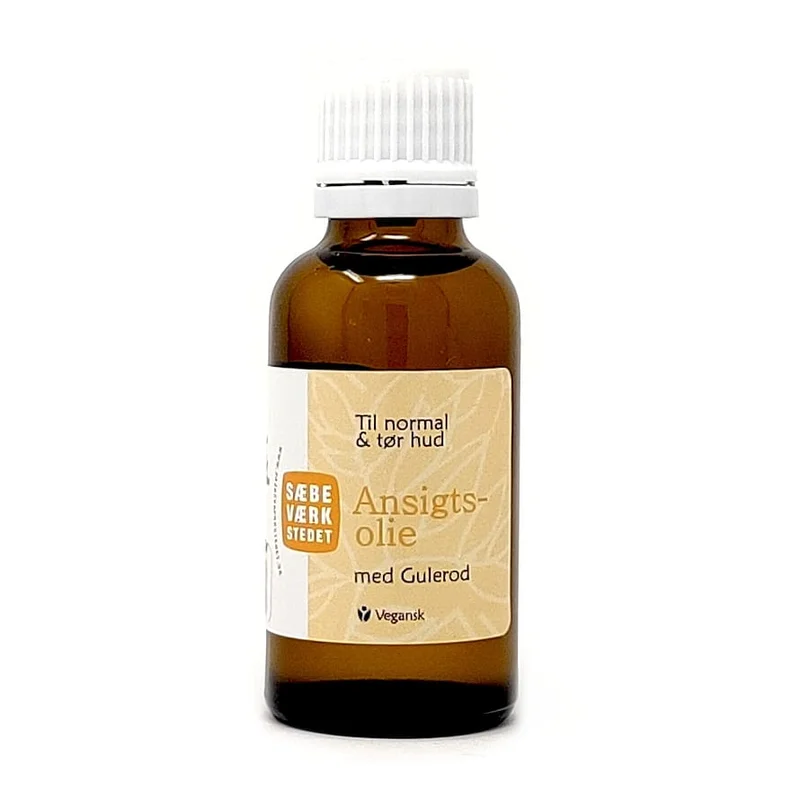 SÆBEVÆRKSTEDET Ansigtsolie med olie af gulerodsfrø og Jojobaolie, øko 30 ml, Hudpleje, Ansigtspleje, Ansigtsolie