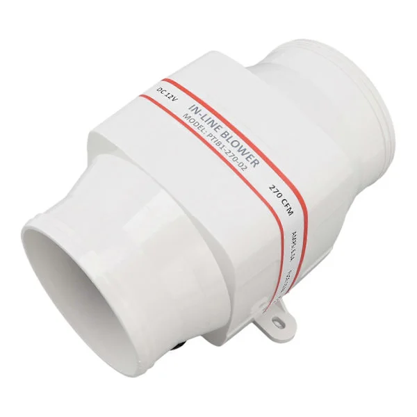 12V Elektrisk Inline Fläkt ABS Skal Marinbåt Inline Länspump Luftfläkt Marin Kabin Motor Ventilation Fläkt 4 Tum