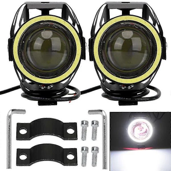 Leepee LED Motorcykel Englehoveder 125w DRL 2stk/sæt Spotlights Motorcykel Forlygte Motorcykel LED Ekstra Lys U7 Forlygte