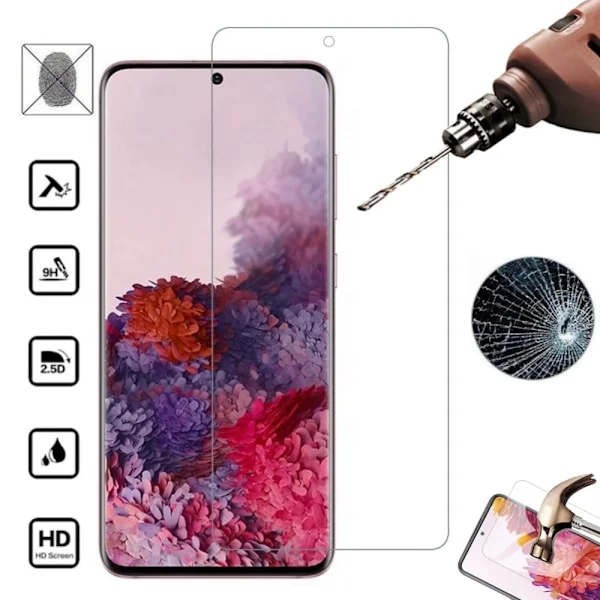 Samsung Galaxy S20 FE skärmsskydd passar skal fodral hörlurar -