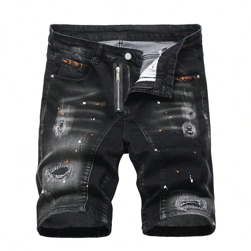 AliExpress - Sommer Zerrissene Shorts Jeans Männer Denim Shorts Hosen Gerade Stretch Casual Kühlen Dünnen Knielangen Mode Marke Täglichen Hosen