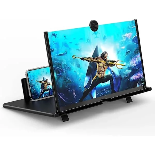 18" Cell Phone Screen Magnifier - 3D HD Magnifying Projector Screen Enlarger for Movies, Videos, and Gaming Smartphones
