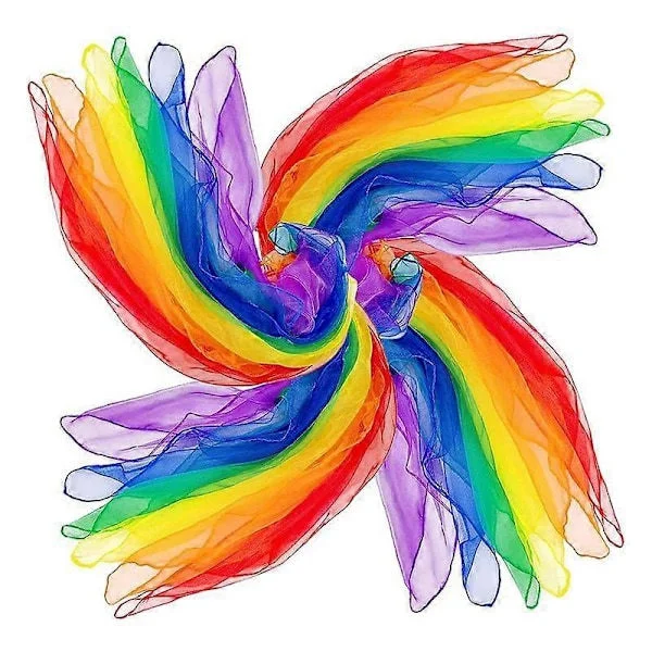 24 Pcs Juggling Scarves for Kids Dance Music Scarves Colorful Scarves Movement Scarves Rhythm Scarves for