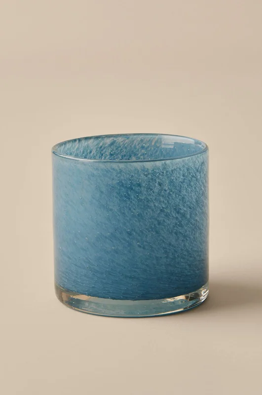&Home - Lyslykt / krukke Ruby Medium høyde 12 cm - Blå - Lysestaker & lykter - Fra Homeroom